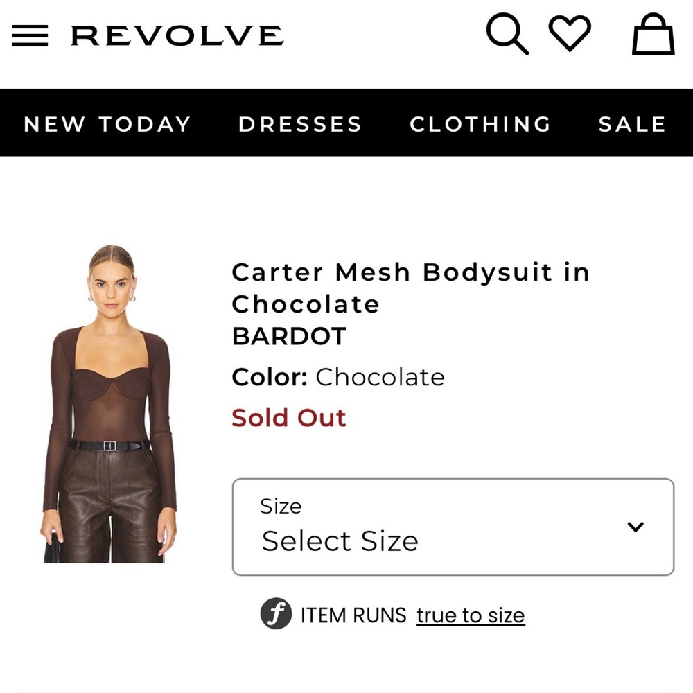 Bardot Chocolate Mesh Bodysuit